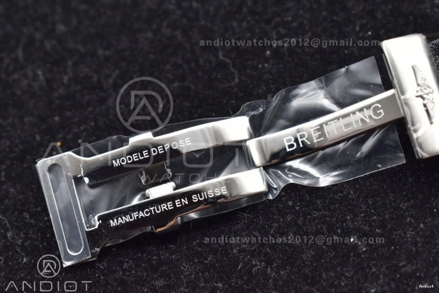 SS on Edition BLS Leather 43mm Dial Best Bracelet Navitimer Black 1:1 1 A7750 0207